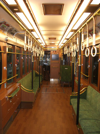 クラシック電車(都電)乗車記念 内装です クラシック電車(都電)乗車記念 内装です