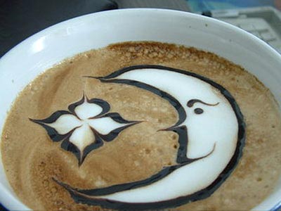 カフェアート001お月様 カフェアート001お月様
