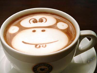 お猿さん・チンパンジー・オラヌータン?Caffe Art お猿さん・チンパンジー・オラヌータン?Caffe Art