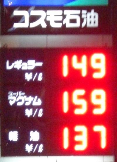 レギュラーガソリン急値下げ レギュラーガソリン急値下げ