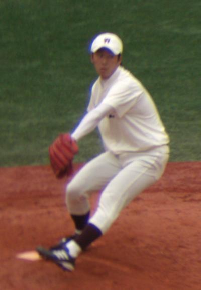 斉藤佑樹選手見事完投勝利投手 斉藤佑樹選手見事完投勝利投手